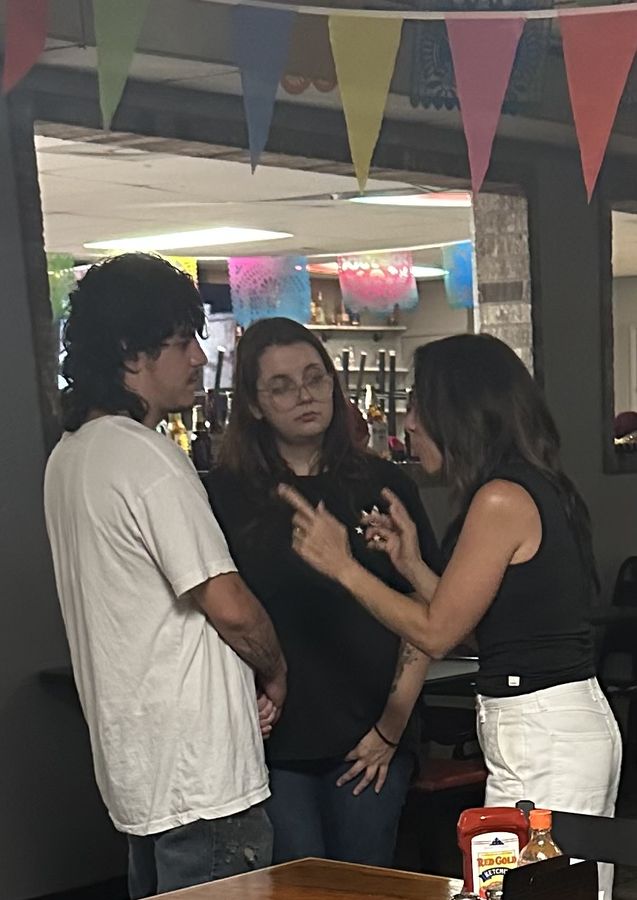 Praying with a group indoors