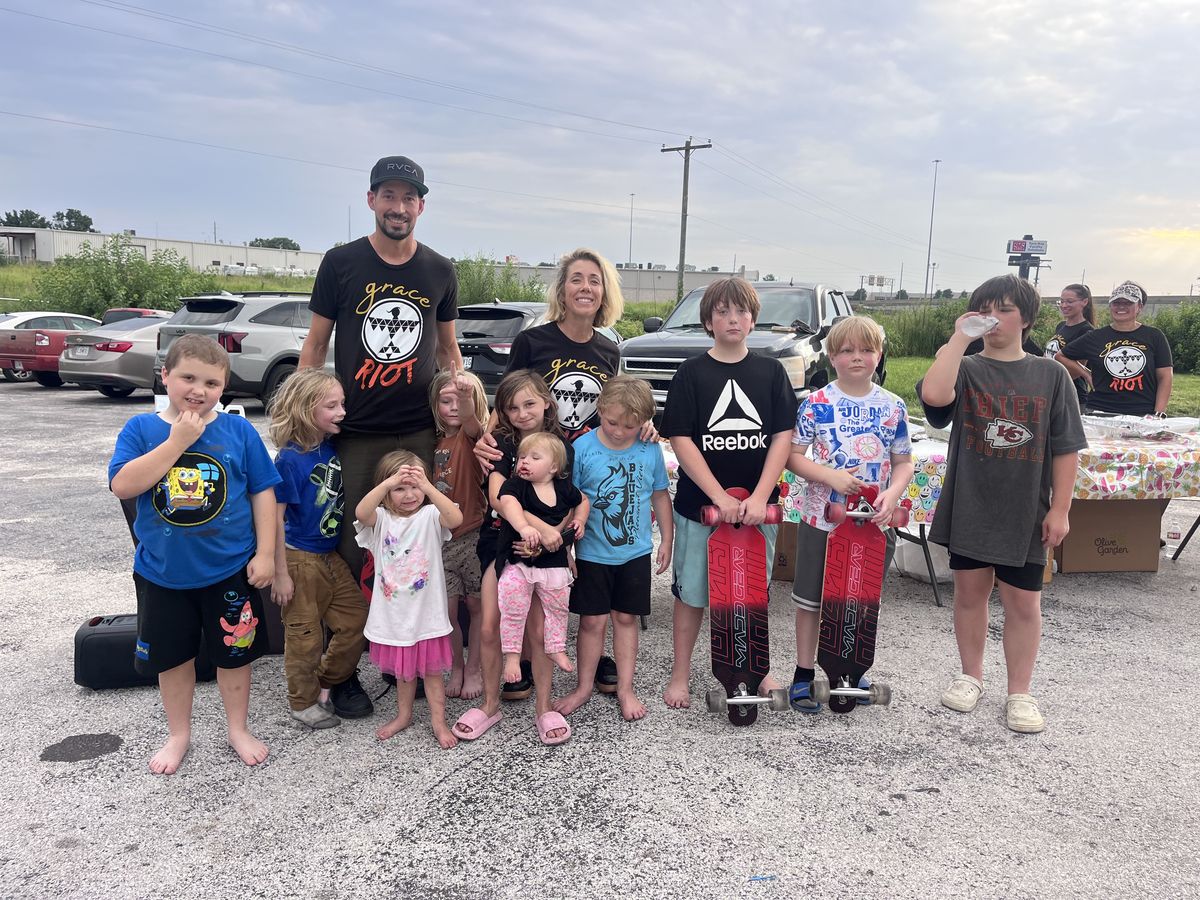 Families and children at a graceRIOT outreach